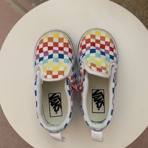 Vans classic checkers slip on